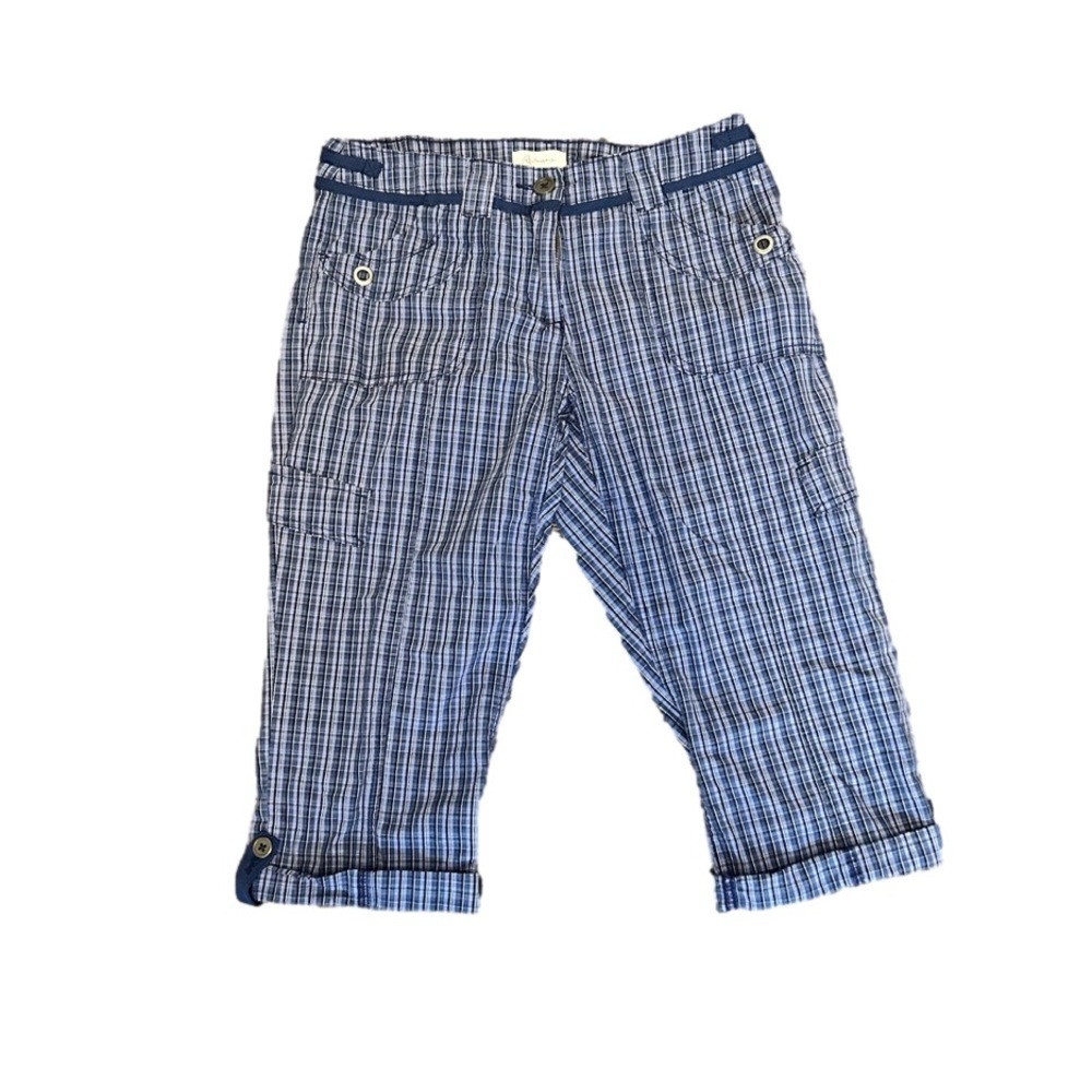 Reitmans Capris Pants Blue Plaid Size 5